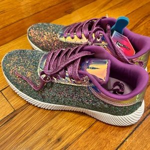 Iridescent sparkly sneakers